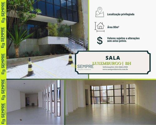 Imagem 1 de 21 de Sala Para Alugar, 80 M² E 01 Vaga - Luxemburgo - Belo Horizonte/mg - Sa0014