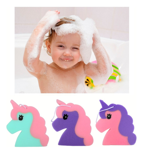 Esponja Para Baño Niño/ Modelo Unicornio Pack 2 Und 