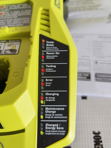 Cargador De Baterías Ryobi 18v Carga Rápida P117 (Usado)