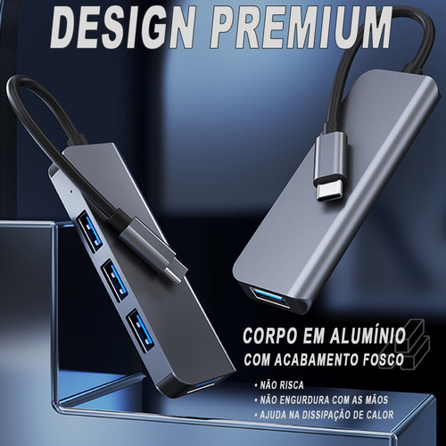 Hub Usb Tipo C 3.0 Regua Cabo Extensor iPad Dock Macbook Hd