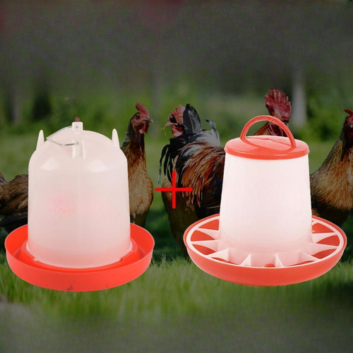 Comedero Para Pollos Y Dispensador De Agua, Barril Con Tapa
