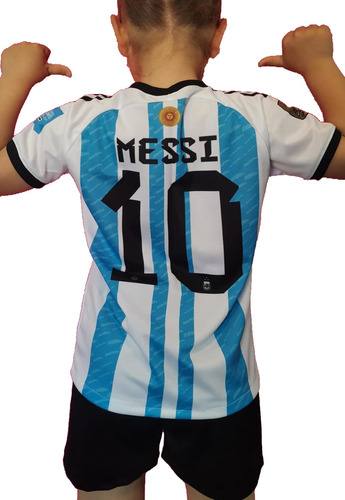 Camiseta Y Short De Messi Para Niños