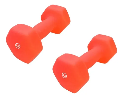 Par Mancuernas Pesa Goma Recubierta 4 Kg Fitness Funcional Color