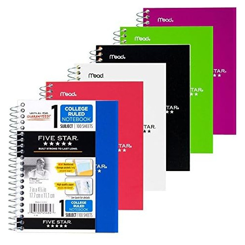 Cuaderno Espiral Personal, 7  X 4 3/8 , 100 Hojas, Raya...