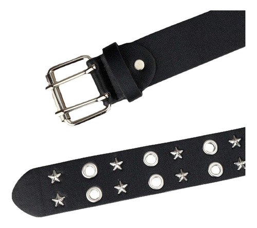 Cinto Punk Rock Unissex Com Ilhó Duplo, Alfinete Casual Ajus