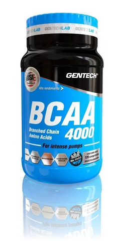 Bcaa 4000 Gentech 120tabs Aminoacidos Vitaminas Sin Tacc