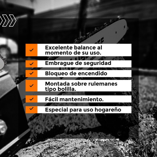 Imagen 3 de 9 de Electrosierra Motosierra Lusqtoff 2000w Espada 40cm Esl200-8