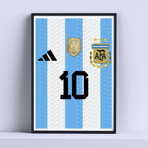 Cuadro Camiseta Argentina Campeon Deco 30x40cm Con Vidrio