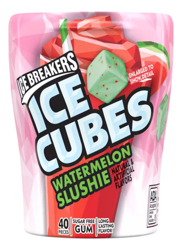 Ice Cubes Goma De Mascar Watermelon Slushie 40pz (6 Paquete)