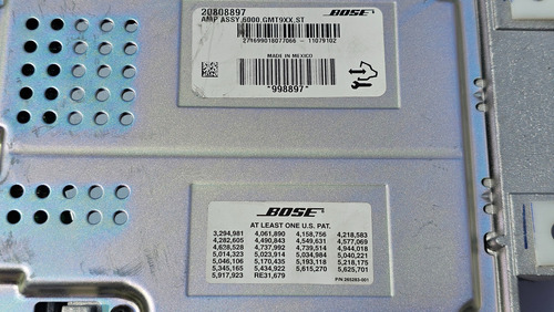 Amplificador De Auto Bose 20808897 Amp Assy 6000 Gmt9xx St (Reacondicionado)