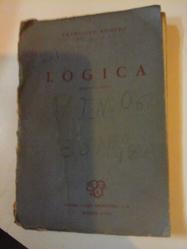 Logica - Francisco Romero - Espasa Calpe - L237