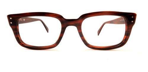 Lente Óptico Metzler 445 Square Wayfarer Striped Brown 50mm