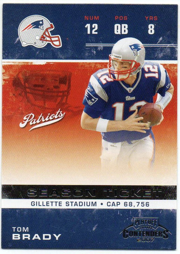 2007 Playoff Contenders Season Ticket Tom Brady Patriots