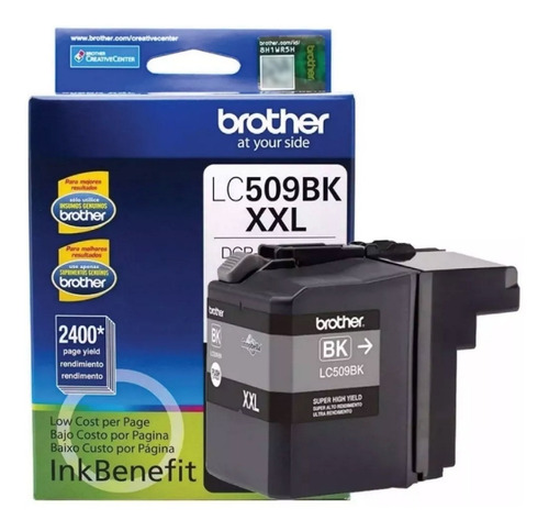 Tinta Brother Lc509bk  Color Negro Rendimiento De  2400 Pags