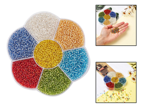 4550 Piezas 2 Mm 7 Colores Cuentas De Semillas De Vidrio