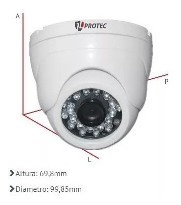 Camera Jl Protec Dome 4 Em 1 - 1080p - Full Hd - 2.8mm Cftv