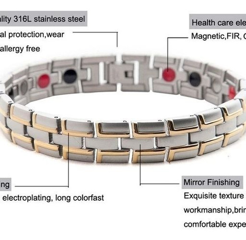 Brazalete Biomagnetismo Germanio  Acero Inoxidable 316 L 