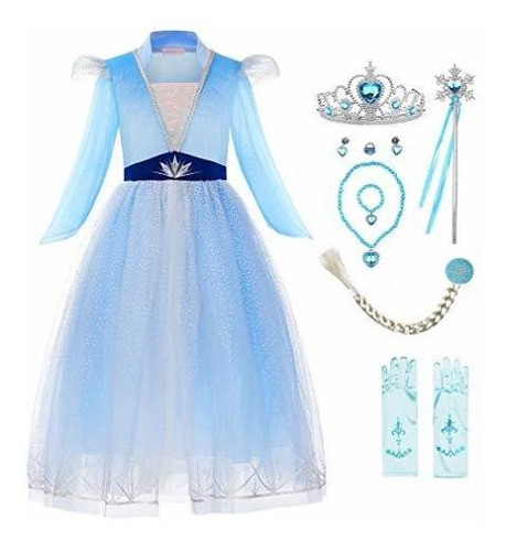 Disfraz De Princesa De Nieve Para Niñas, Vestido De Re...