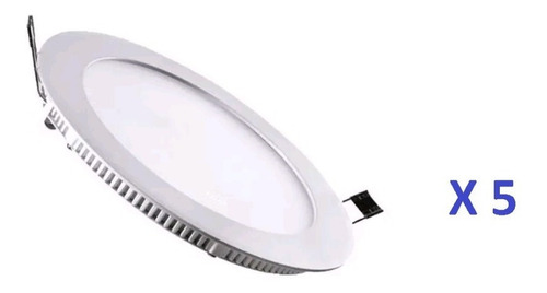 Pack X 5 Panel Embutir Led 18w Redondo Luz Fria / Calida