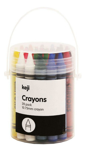 Kit 28 Crayones De Colores Con Estuche 