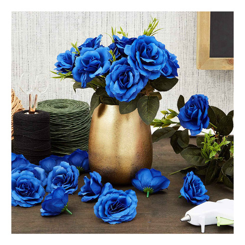 Cabezas De Rosas De Seda Artificiales, 50 Unidades Para Somb