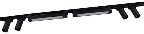 Kit Trilho Eletrificado 2m C/ 4 Spot 7w E 2 Difusa Led 20w Cor Preto 4000k (branco Neutro)