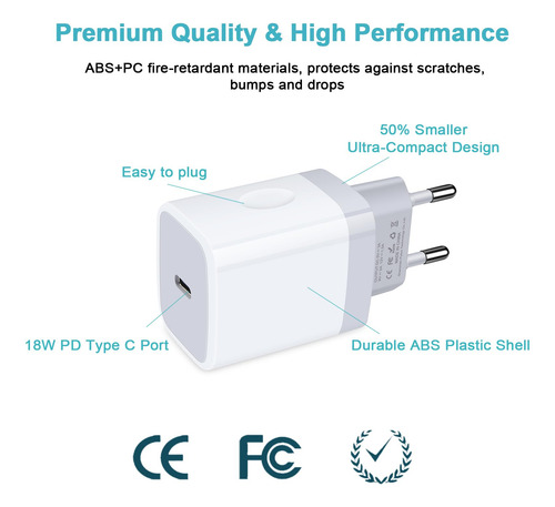 Adaptador Usb C Vifigen, Enchufe De Viaje Europeo De 20 W, P