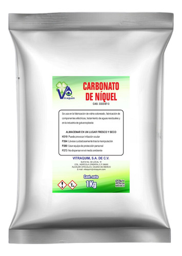 Carbonato De Niquel 1 Kilo Tratamiento Aguas Materia