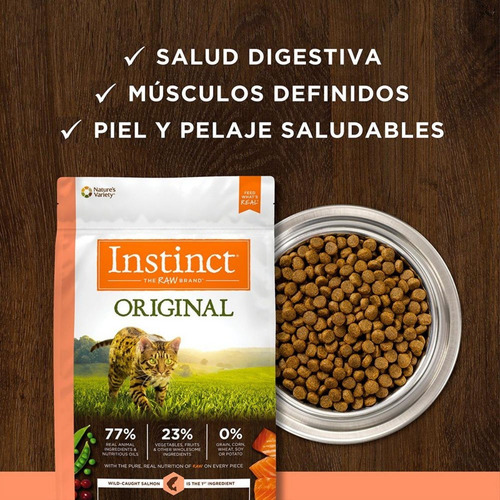 Imagen 2 de 4 de Alimento Instinct Original Salmón Para Gatos 4.5kg