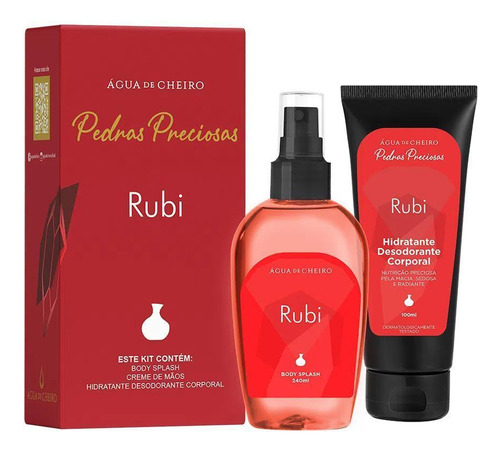 Kit Pedras Preciosas Rubi Body Splash100ml+body Lotion 100ml