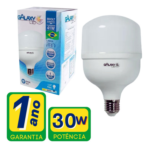 Lâmpada Ultra Led 30w Alta Potência Fria Bivolt Bulbo