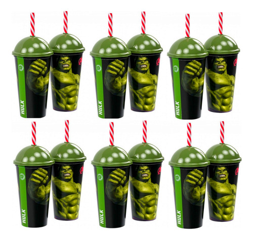 Kit 6 Copos Do Hulk P/ Festa Infantil Lembrança Aniversário