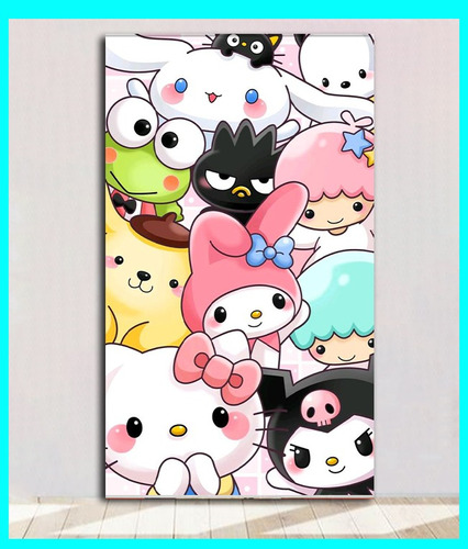 Cuadro Decorativo Hello Kitty 29x50 Cm Y Sus Amigos Cute 