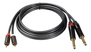 Cable De Audio Dual Rca Macho A Plug 6.35 1.5 Metros