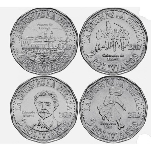Monedas Conmemorativas De Bolivia De 2 Bolivianos