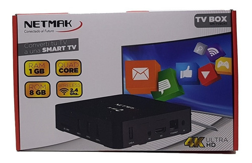 Conversor De Smart Netmak Nm Tvbox1 8gb Android 7.1 1gb Ram