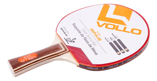 Raquete de ping pong Vollo Impulse preta/vermelha FL (Côncavo)