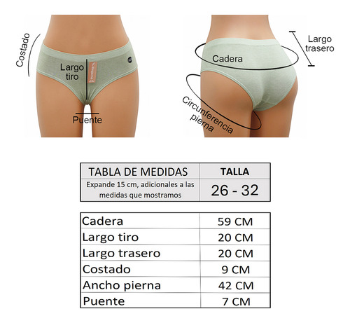 Calzones Bikini Hipster Algodón Mujer 12 Piezas Tela Suave