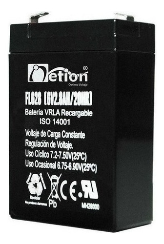 Bateria Vrla Netion 6v 2.8ah Recargable Sellada