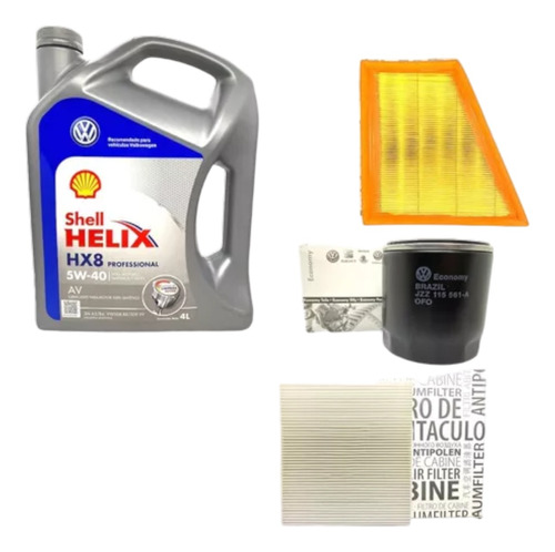 Kit Aceite Sintetico Shell Y Filtros Vw Fox Suran Gol Trend