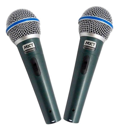 Imagem 1 de 2 de Kit 2 Microfones Profissionais Mxt Bt58 Capa+cachimbos+cabos