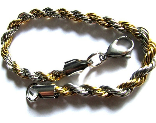 Pulsera Turbillón/acero Quirúrgico Dorado Y Plateado