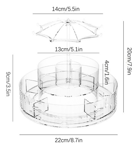 Caja De Almacenamiento De Cosméticos Giratoria Transparente