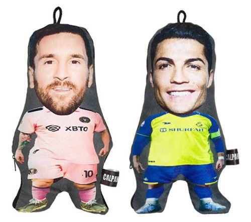  2 Cojínes Mini Cristiano Cr7 + Messi 27 Cm Detalle - Regalo