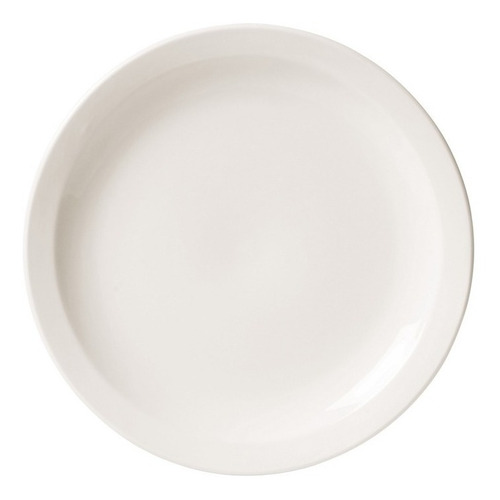 Prato Oxford Gourmet Porcelana Branca Raso 27cm Peso Tara