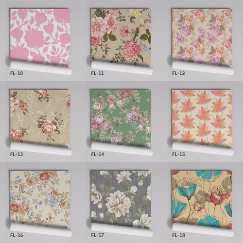 Imagem 6 de 10 de Adesivo Papel De Parede Floral 5,00x3,00m Fl-32