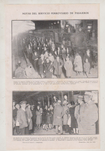 1930 Ferrocarril Del Uruguay Hoja Revista Con 2 Fotografias