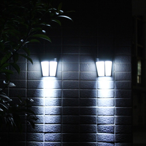 6led Solar Al Aire Libre Impermeable Jardín Luz De Pared 2 P