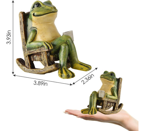 Mini Frog Garden Solar Statue Decoração De Páscoa
