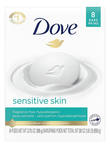 Dove Beauty Bar Jabón Hidratante Para Piel Suave Pack De 8